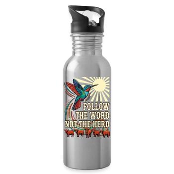 Suivez Le Mot Pas Le Troupeau Colibri - Gourde avec paille intégrée - argent clair - Droite
