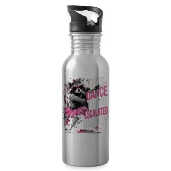 Raton Laveur Danseur Tutu Rose Humour Fun - Trinkflasche mit integriertem Trinkhalm - Lightsilver - Rechts