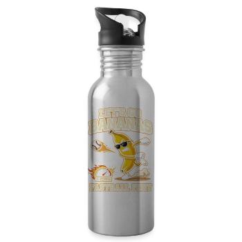 Let's Go Bananas Fastball Fury Baseball-Design - Trinkflasche mit integriertem Trinkhalm - Lightsilver - Rechts