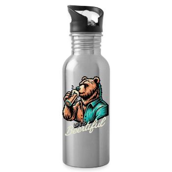beertiful life  - Trinkflasche mit integriertem Trinkhalm - Lightsilver - Rechts