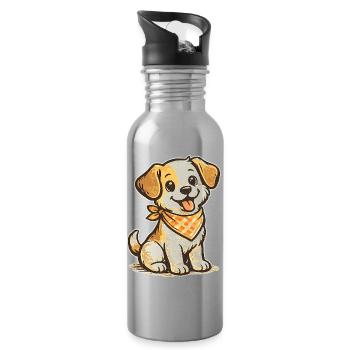 canine - Water bottle with straw - silver - Right