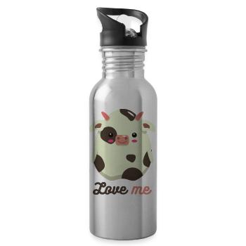 cow - Water bottle with straw - silver - Right