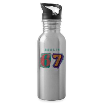 Berlin_67_Aura_4_Life - Trinkflasche mit integriertem Trinkhalm - Lightsilver - Rechts