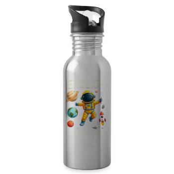Schulkind 2026 Einschulung 2026 Schulanfang - Trinkflasche mit integriertem Trinkhalm - Lightsilver - Rechts