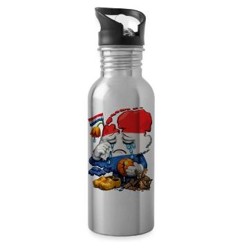 Der Kummer der Niederlande - Trinkflasche mit integriertem Trinkhalm - Lightsilver - Rechts