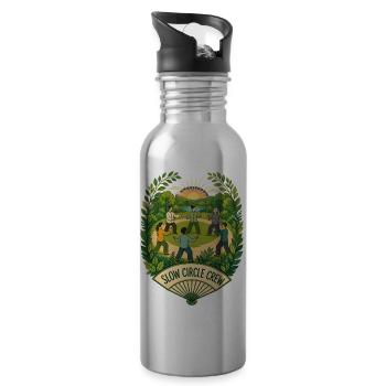 SLOW CIRCLE CREW Wolken - Trinkflasche mit integriertem Trinkhalm - Lightsilver - Rechts