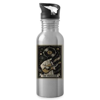 Der Musiker im Kosmos - Trinkflasche mit integriertem Trinkhalm - Lightsilver - Rechts