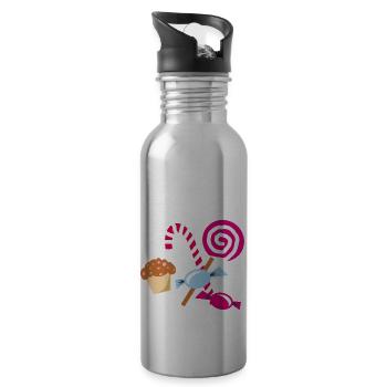candy - Trinkflasche mit integriertem Trinkhalm - Lightsilver - Rechts