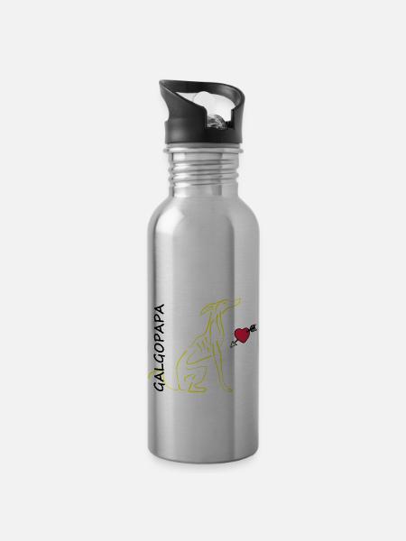 Galgopapa - Water bottle with straw - silver