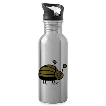 small beetle - Water bottle with straw - silver - Right
