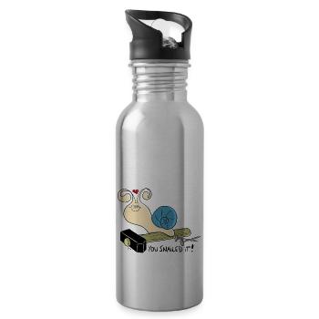 You snailed it! - Trinkflasche mit integriertem Trinkhalm - Lightsilver - Rechts