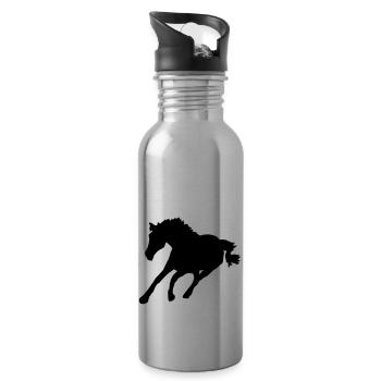 pferd - Trinkflasche mit integriertem Trinkhalm - Lightsilver - Rechts