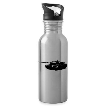 armor-leopard - Water bottle with straw - silver - Right