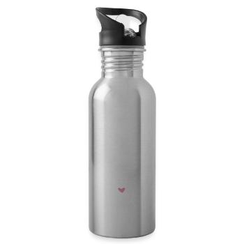 Katze - Trinkflasche mit integriertem Trinkhalm - Lightsilver - Rechts