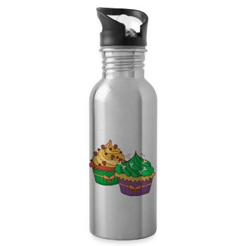 Gâteau au muffin Halloween - Gourde avec paille intégrée - argent clair - Droite
