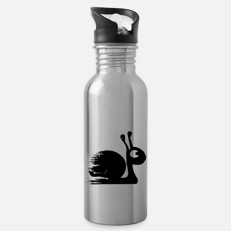 escargot turbo - Gourde avec paille intégrée - argent clair