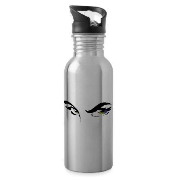 Rainbow 34b - Augen - Gesicht - face - Trinkflasche mit integriertem Trinkhalm - Lightsilver - Rechts