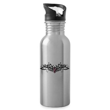 Tribal Tattoo Ornament mit Edelstein - Trinkflasche mit integriertem Trinkhalm - Lightsilver - Rechts