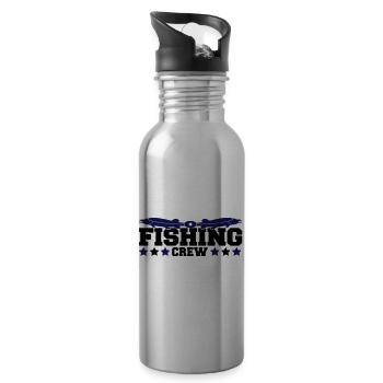 fishing_crew2 - Gourde avec paille intégrée - argent clair - Droite