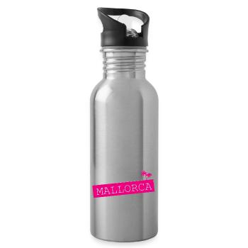 Mallorca Party Crew - Trinkflasche mit integriertem Trinkhalm - Lightsilver - Rechts