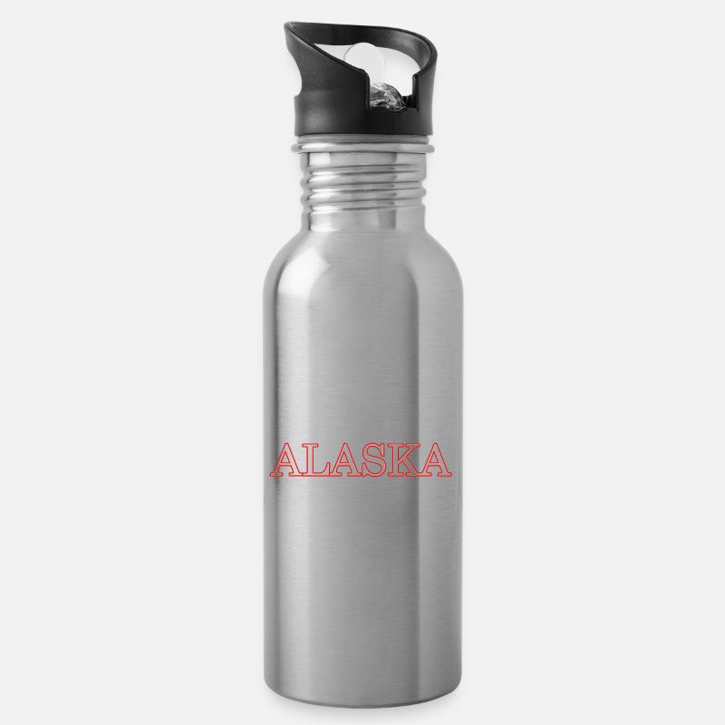 Bin Alaska - Trinkflasche mit integriertem Trinkhalm - Lightsilver