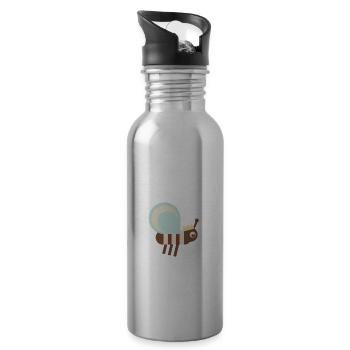 Queen Bee (autumn animals) - Water bottle with straw - silver - Right