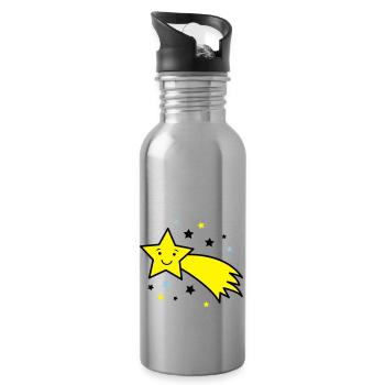 sternschnuppe_03 - Trinkflasche mit integriertem Trinkhalm - Lightsilver - Rechts