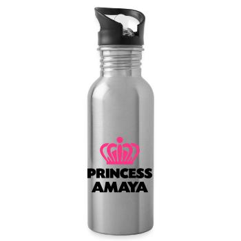 Princess amaya name thing crown - Water bottle with straw - silver - Right