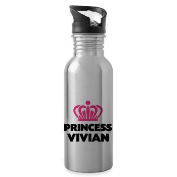 Princess vivian name thing crown - Water bottle with straw - silver - Right