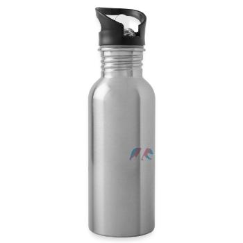 Transgender Mama Bear Gift - Water bottle with straw - silver - Right