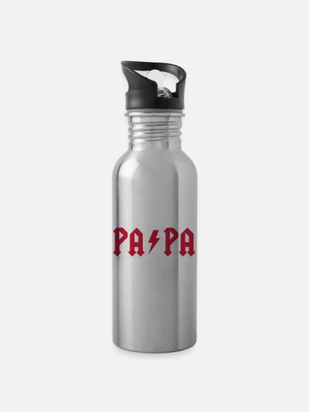 music papa 01 - Water bottle with straw - silver