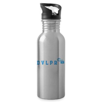 Ich bin ein WordPress DEVELOPER Was ist Ihre Supermacht - Trinkflasche mit integriertem Trinkhalm - Lightsilver - Rechts