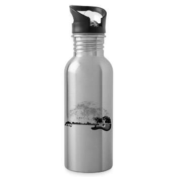 Gitarre Natur - Trinkflasche mit integriertem Trinkhalm - Lightsilver - Rechts