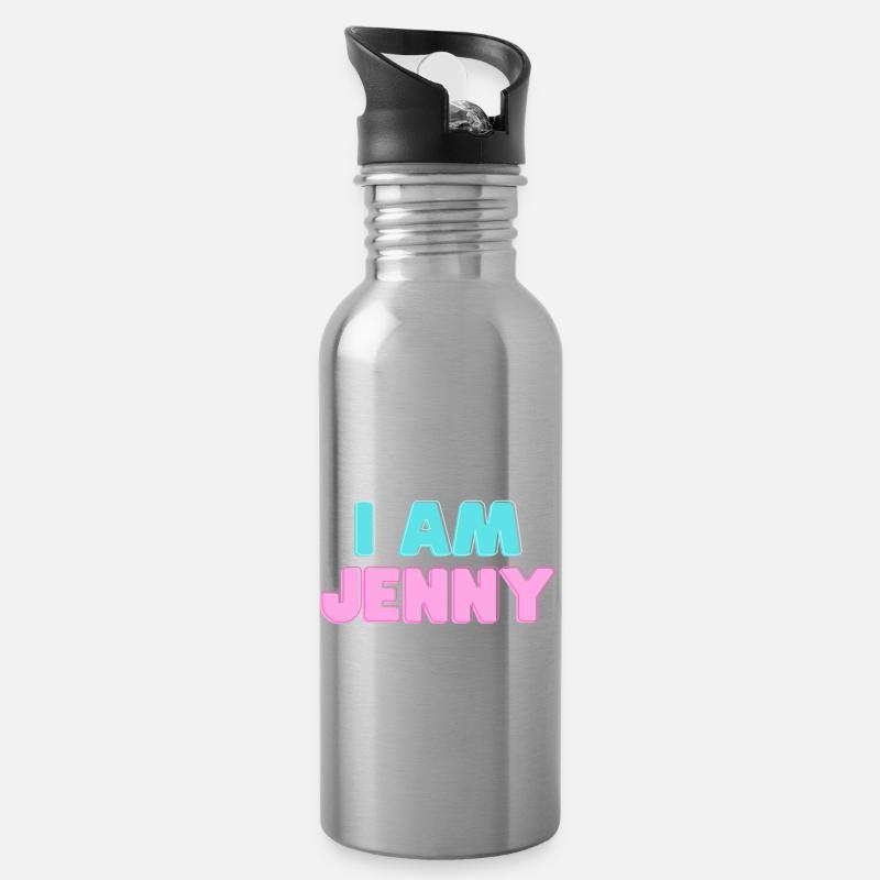 Ich bin Jennifer Jenny Name Geschenke - Trinkflasche mit integriertem Trinkhalm - Lightsilver