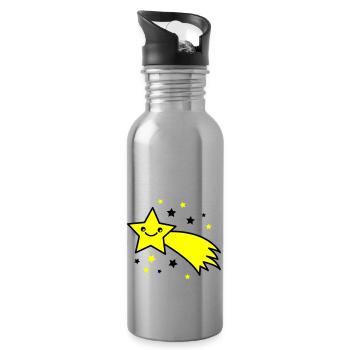 Shooting star - Water bottle with straw - silver - Right
