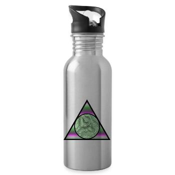 Dreieck - Trinkflasche mit integriertem Trinkhalm - Lightsilver - Rechts