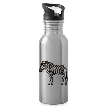 Zebra - Trinkflasche mit integriertem Trinkhalm - Lightsilver - Rechts