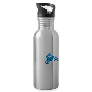 Motocross Bike Offroad Motorcycle Biker - Trinkflasche mit integriertem Trinkhalm - Lightsilver - Rechts
