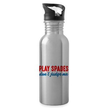 I Can't Play Spades, Don't Judge Me 4 - Trinkflasche mit integriertem Trinkhalm - Lightsilver - Rechts