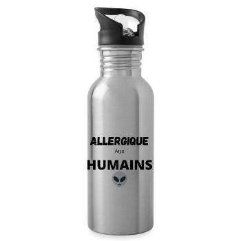 ALLERGIQUE AUX HUMAINS - Gourde avec paille intégrée - argent clair - Droite