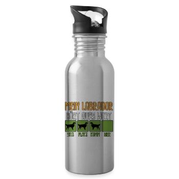 Labrador Besitzer Liebhaber Sprüche witzig Humor - Trinkflasche mit integriertem Trinkhalm - Lightsilver - Rechts