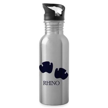 DOG CAT PET RHINO PAW - Water bottle with straw - silver - Right