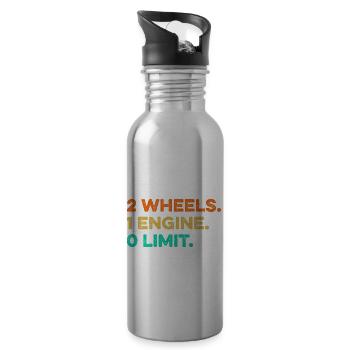 2 Wheels 1 Enginee 0 Limits Dirt Biker Motorcycle - Trinkflasche mit integriertem Trinkhalm - Lightsilver - Rechts