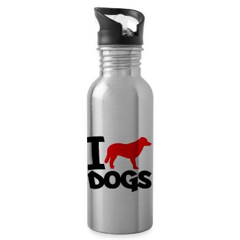 dog i love 2 - Trinkflasche mit integriertem Trinkhalm - Lightsilver - Rechts