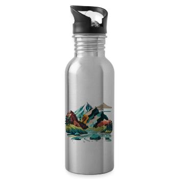 SURREAL - Trinkflasche mit integriertem Trinkhalm - Lightsilver - Rechts