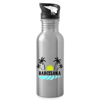 Barcelona - Water bottle with straw - silver - Right