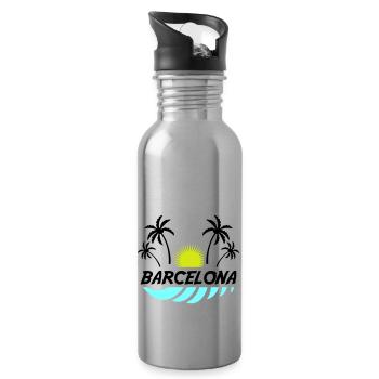 Barcelona - Water bottle with straw - silver - Right