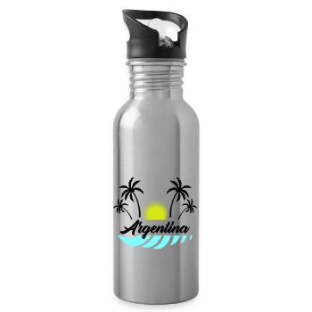 Argentina - Water bottle with straw - silver - Right