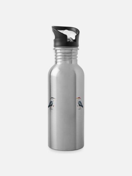 Kanadischer Kranich - Trinkflasche mit integriertem Trinkhalm - 