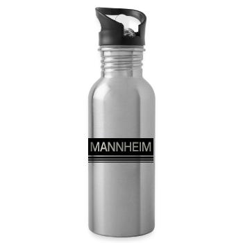 Mannheim Monnem Mannheimat - Trinkflasche mit integriertem Trinkhalm - Lightsilver - Rechts